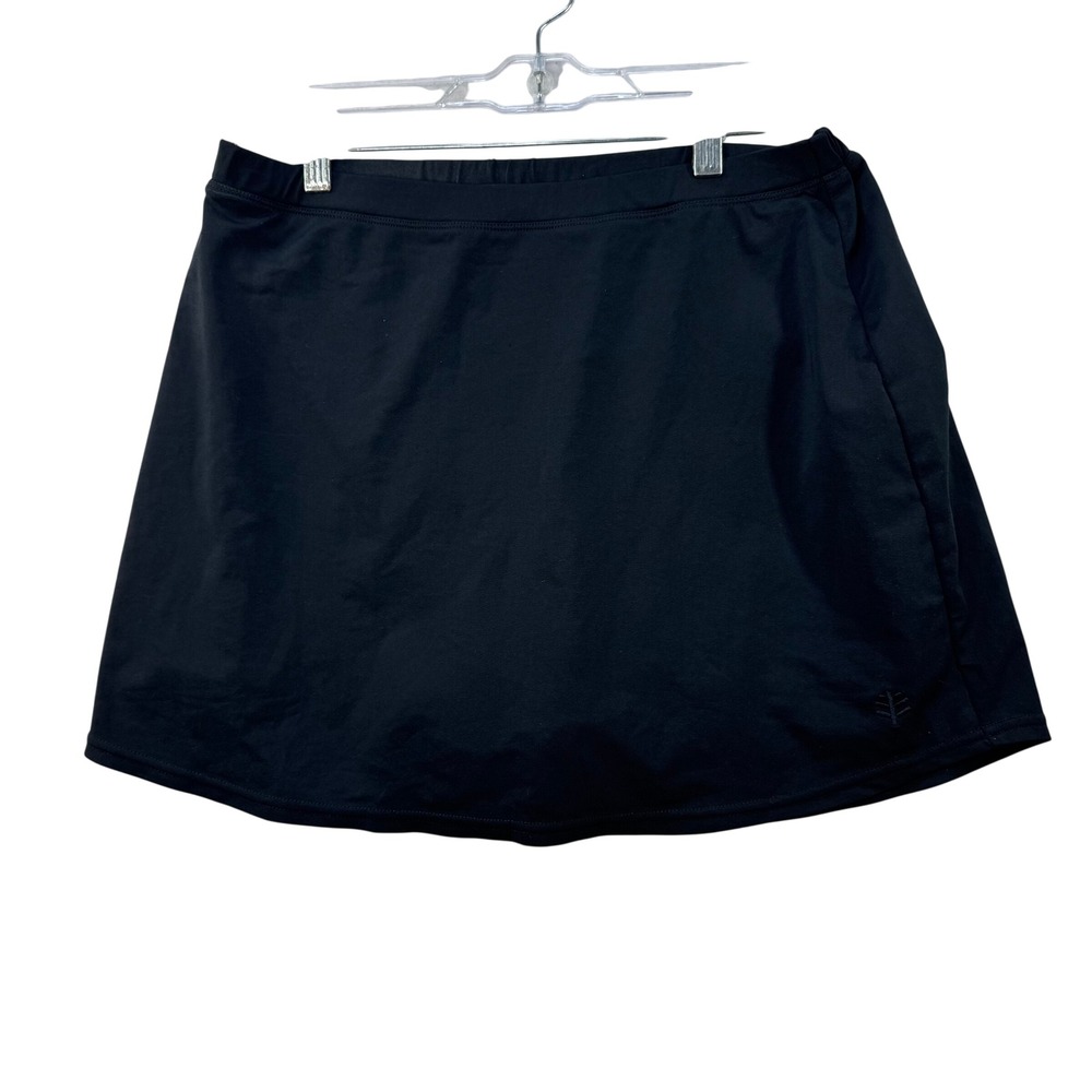 Coolibar UPF 50 Skort Women L Black Built-in Shorts Athletic Athleisure